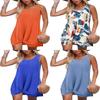 Polyester Splicing Aline Mini Dress With Twist Knot For Summer Beach Vacation Wear