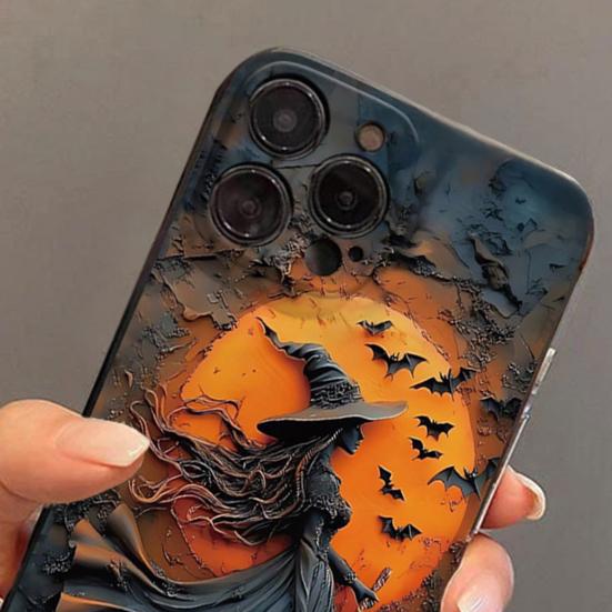 Чехол для телефона на Хэллоуин Ведьминский для IPhone 16/15 Pro Max Противоударный чехол для телефона с жестким ПК и мягким ТПУ Защита от царапин 360 градусов Аксессуар для телефона