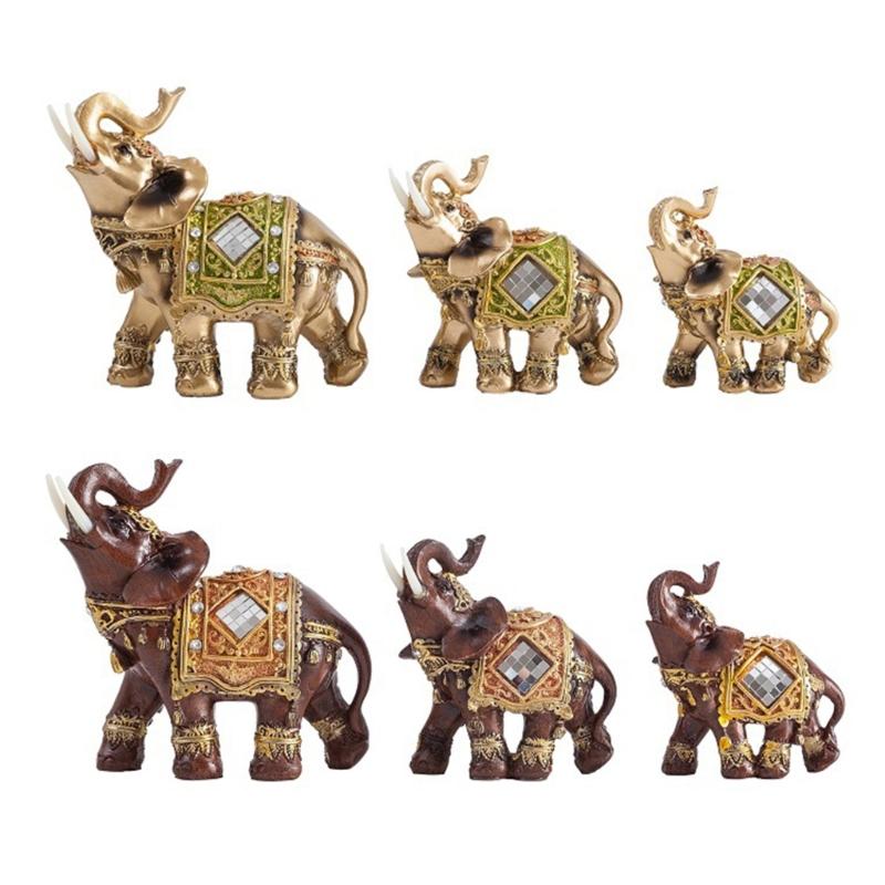Тайская Церемониальная Статуэтка Слона Приносит Удачу Богатство Полимерная Скульптура