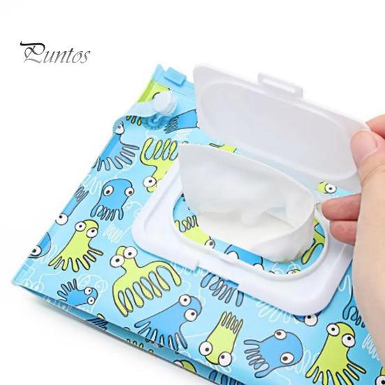 Сумка-органайзер для влажных салфеток, мультяшный узор, большая емкость, многоразовая, легкая, портативная сумка для влажных салфеток, контейнер
