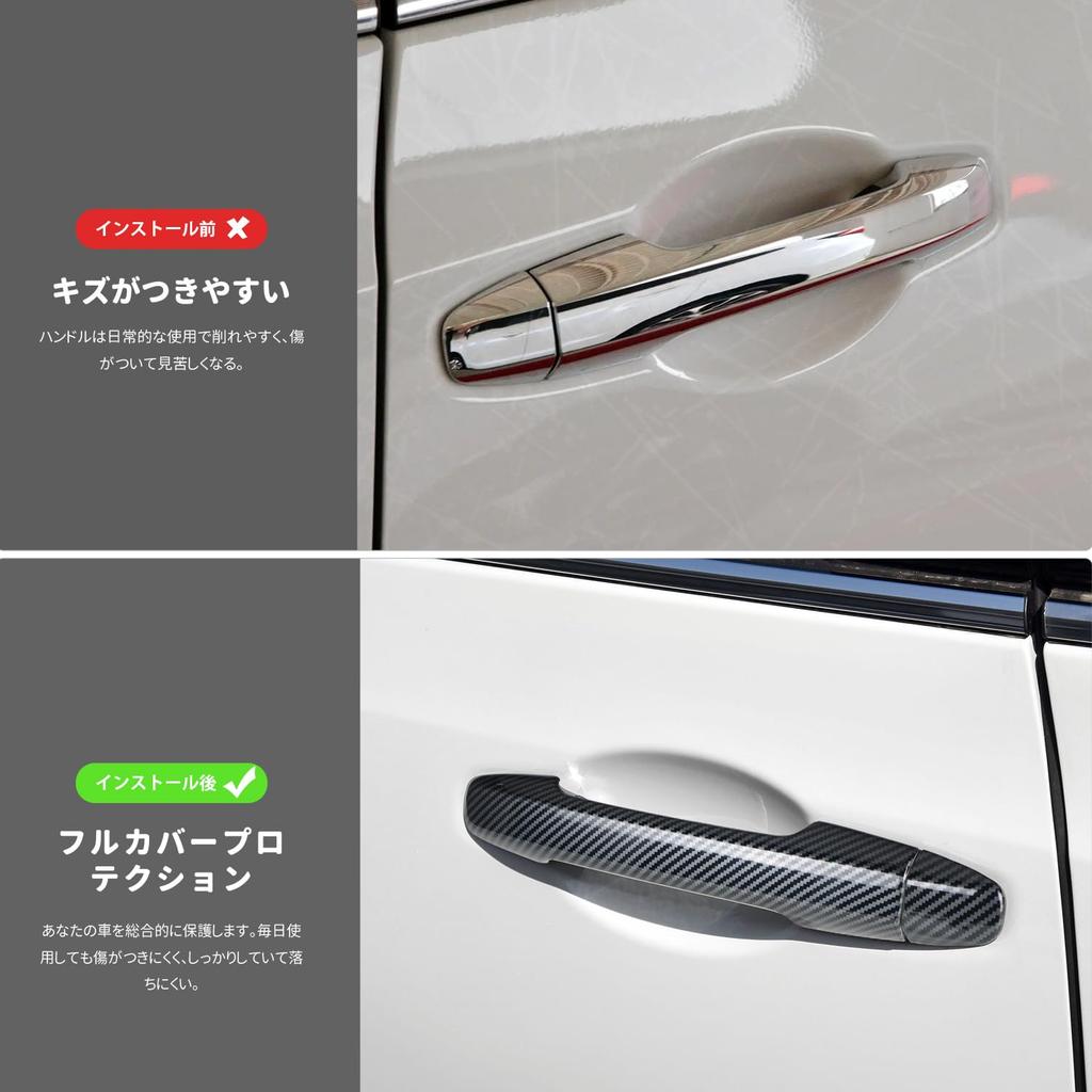 MARCHFA Door Handle Covers for Honda Odyssey RC Series & Step Wagon (5th Generation) - Exterior Parts, Accessories, Custom (Carbon Fiber)