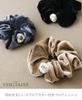 VINGTAINE Scrunchie with Swarovski Single Simple Hair and Casual for Adults Crystals, Velvet, Crystal, Accessory, Cute, Stylish, (HS-195-BK)