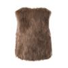 Женский искусственный жилет без рукавов, однотонный зимний свободный жилет, пальто