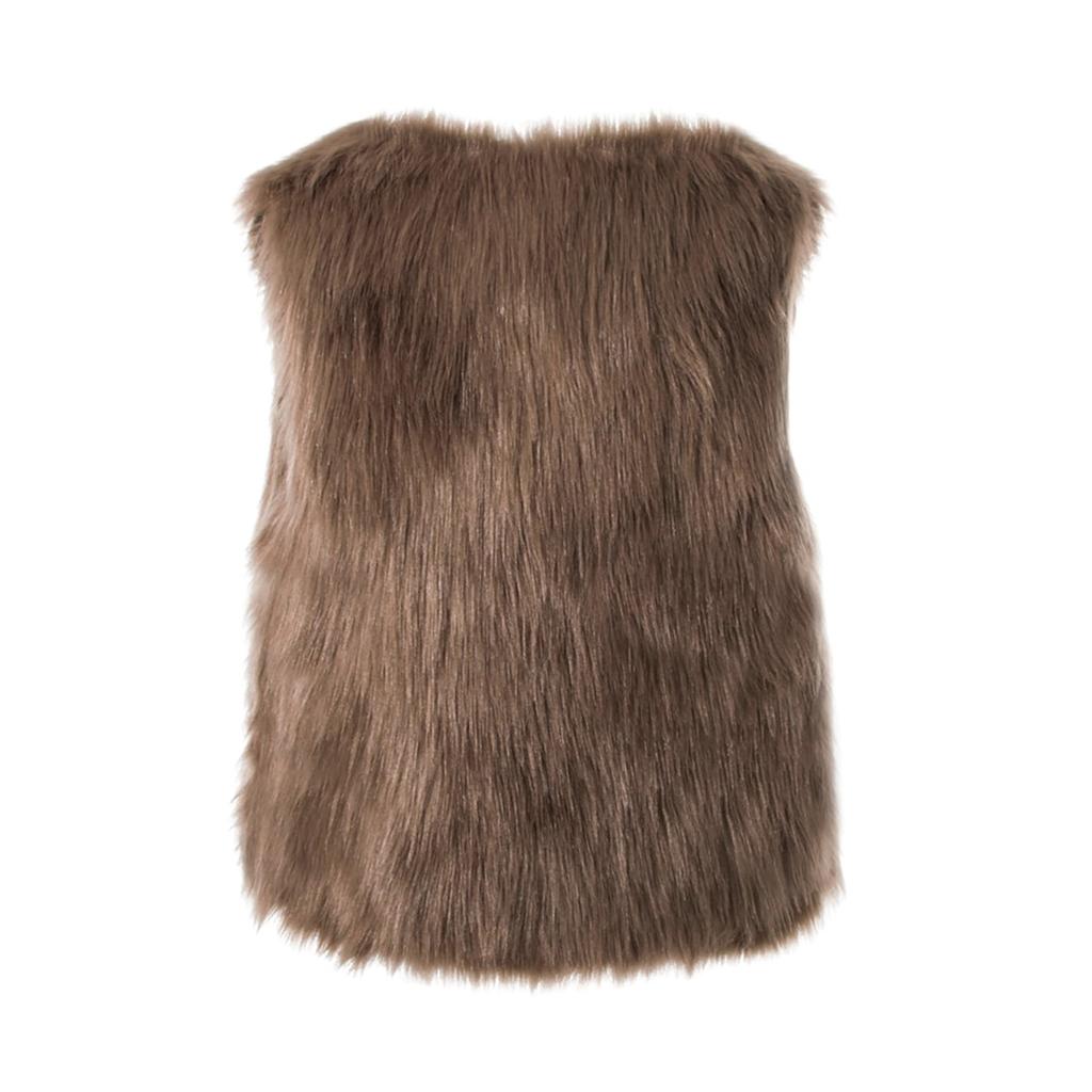 Женский искусственный жилет без рукавов, однотонный зимний свободный жилет, пальто