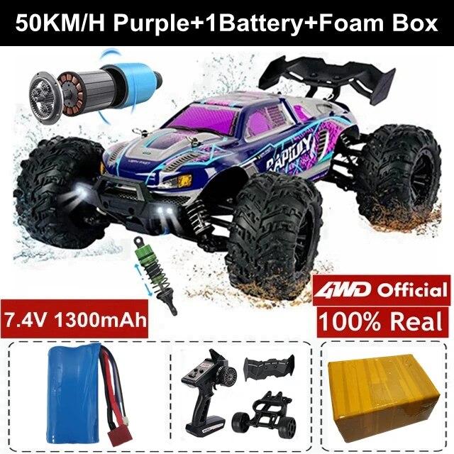 Новый высокоскоростной гоночный внедорожник 4WD RC Car 50 км/ч или 80 км/ч Супер бесщеточный высокоскоростной радио 4x4 Off Road Super Fast Drift Racing RC Truck Vehicle