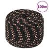 152358 vidaXL Boat Rope Black 14 Mm 100 M Polypropylene