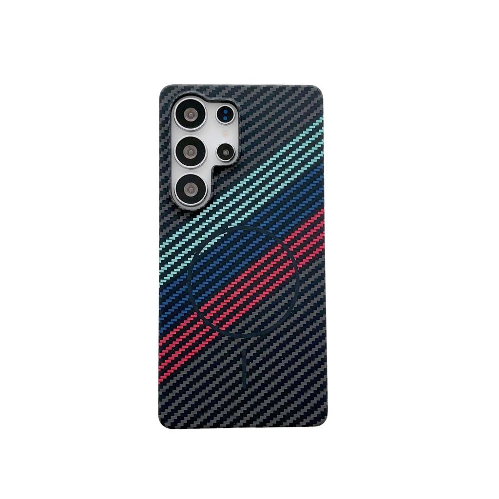 Samsung S25ultra Полупакет Кевлар Узор из углеродного волокна S24 Магнитный чехол для телефона Note20u