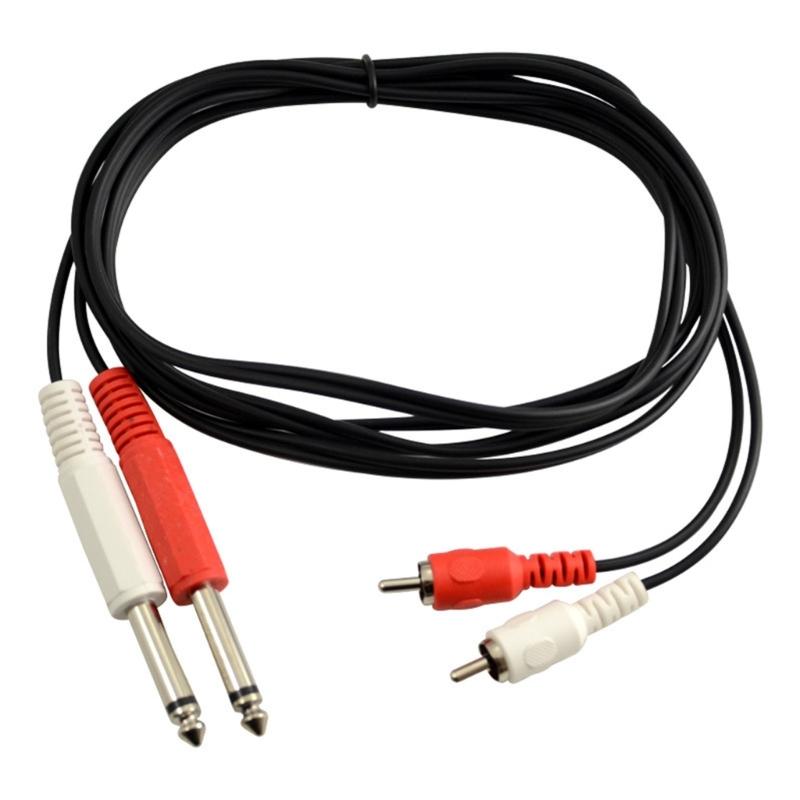 Адаптер RCA на 1/4, Кабель-адаптер RCA Male на 1/4 6,35 мм, 2 стереоджека 1/4 дюйма 6,35 мм TRS на 2 аудиолинии RCA Male