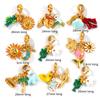 Doreen Box 18k Gold Plated Enamel Animal Plant Charms 304 Stainless Steel European Style Swing Bead Necklce Pendant