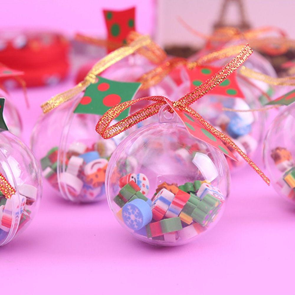 Cute Mini Christmas Eraser Kawaii Cartoon Christmas Ball Snowman Santa Pencil Erasers