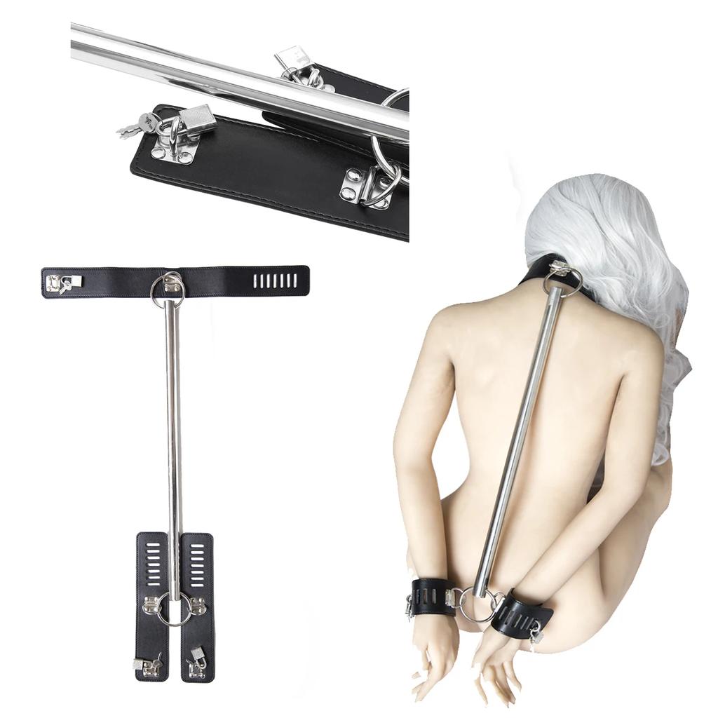 Набор наручников для бондажа Распорка Секс Наручники на лодыжки Ошейник на шею Поводок Средства ограничения Слэвские кандалы Игровой инструмент 18+ Секс-игрушки для пары