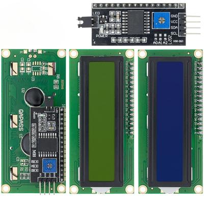 LCD1602 1602 ЖК-модуль синий/желтый зеленый экран 16x2 символьный ЖК-дисплей PCF8574T PCF8574 IIC I2C интерфейс 5 В для arduino