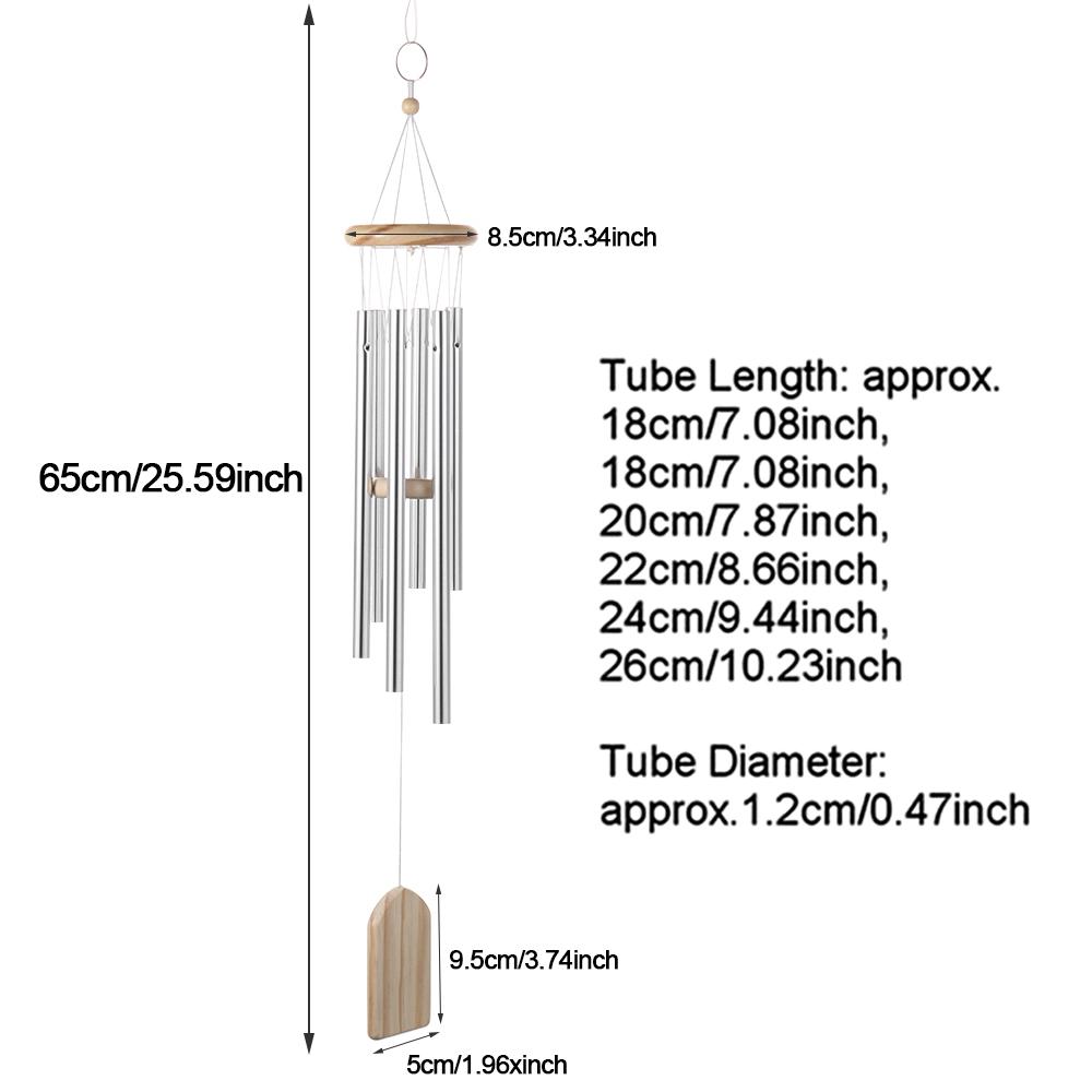Series Garden Decor Garden Decoration Solid Wood Hanging Decorations Wind Chime Aluminum Tubes