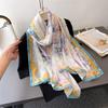 Popular 180X70cm Print Bandannas Silk Scarves Four Seasons Beach Sun Protection Towel Fashion Flower Long Shawls Hijab Wrap