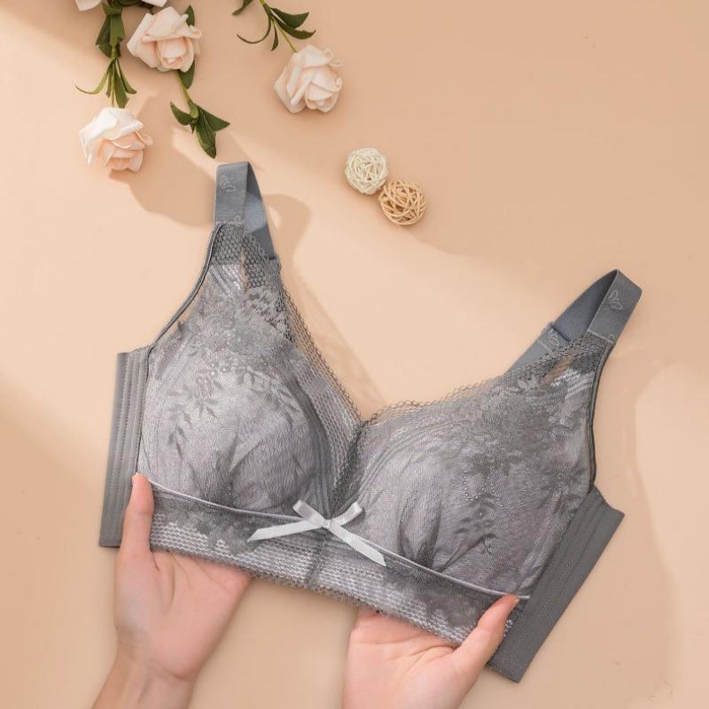 Большой размер Тонкий бюстгальтер без косточек Полная чашка Регулируемая форма Пуш-ап и Поддержка боковой груди Нижнее белье