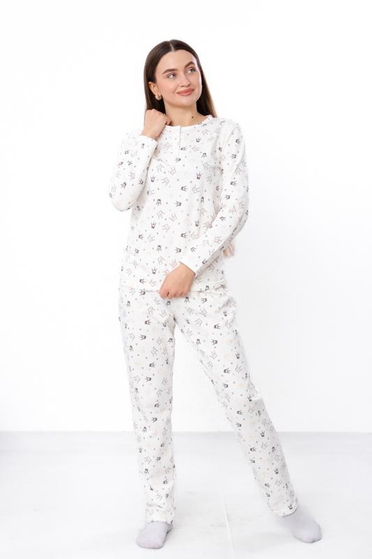 Pajama Set (женщины) – Мягкий хлопковый флис, Длинный рукав и Штаны, Демисезон 8240-024-1 HC