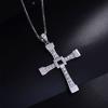 Movie Cosplay 925 Sterling Silver Jewelry Fast and Furious Dominic Toretto Cross Pendant Necklace Free with Metal Box Men Gifts