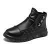 Original Black Ankle Boots Men Trend Zip Comfortable Leather Boots For Men Fashion Casual High Top Men's Boots Botas Para Hombre