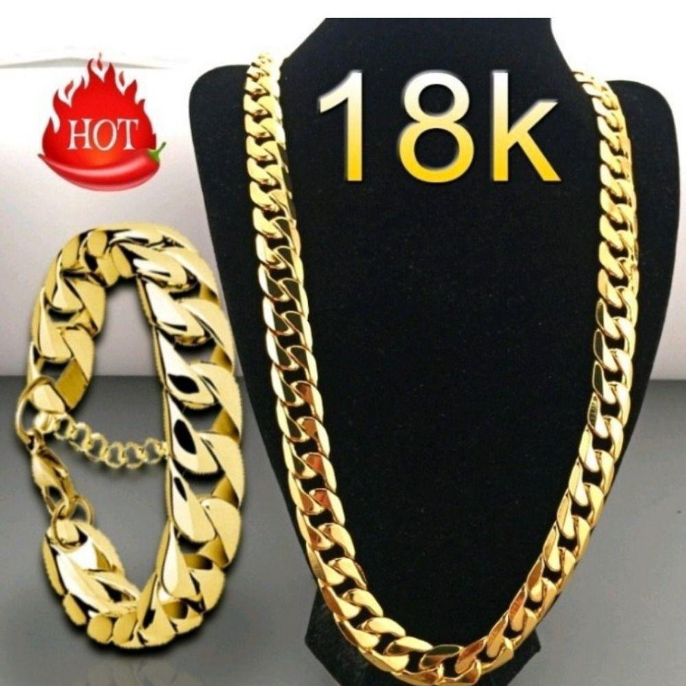 Металлическое ожерелье с золотым покрытием Золотой браслет с золотым покрытием Внезапно богатый Ожерелье из 18-каратного золота Мужское