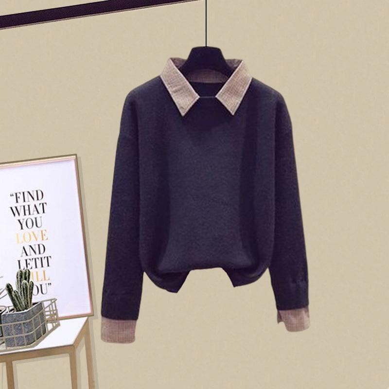 2023 Высококачественный женский комплект из трикотажного свитера и юбки А-силуэта из шерстяной смеси