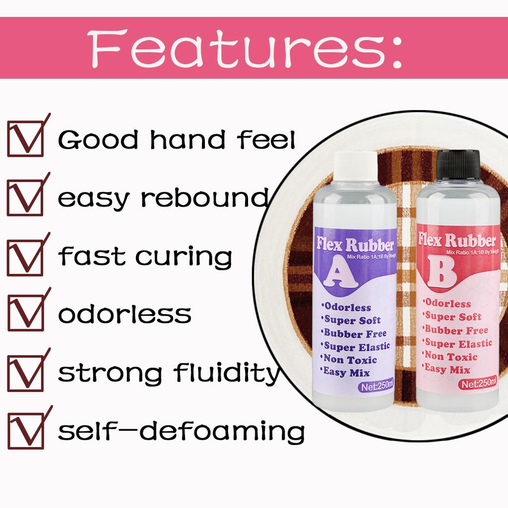 50/100/250/500ml 1:1 AB Squishy Gel High Density Epoxy Resin Glue Soft Liquid Silicone Mold DIY Relief Sensory Squeezing Toys