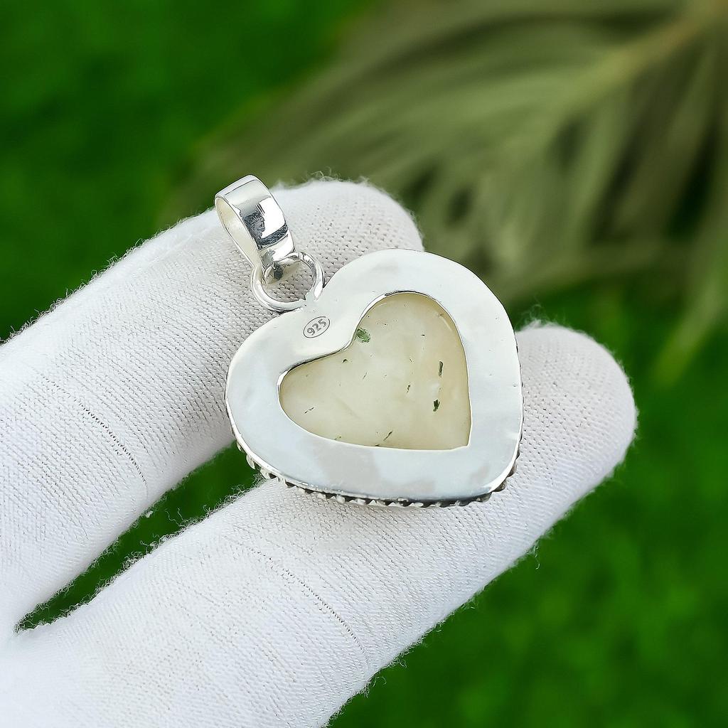 Birthday Gift For Her Natural Scolecite Gemstone Pendant 925 Sterling Silver