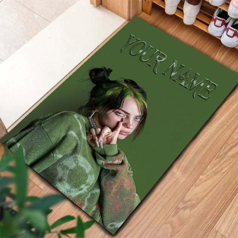 Billie Eilish Custom Name Carpet Rug for Living Room Bedroom Home Sofa Decoration,Kids play Non-slip Floor Mat