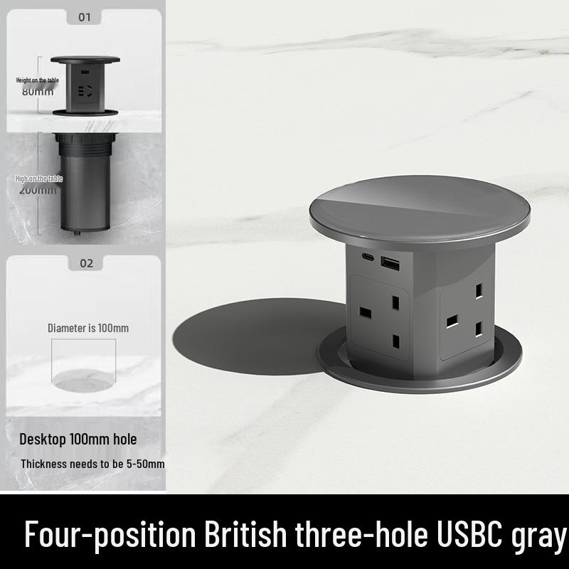 Беспроводная USB-зарядка, вертикальная удлинительная плата с несколькими розетками, стандарты США/Великобритании и поддержка Type-C