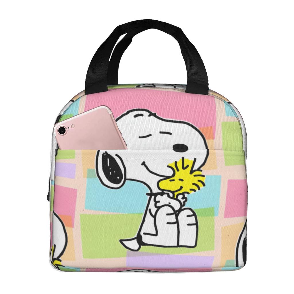 Custom S-Snoopies Portable Lunch Box Women Men Leakproof Manga Thermal Cooler Food Insulated Lunch Bag Office Work