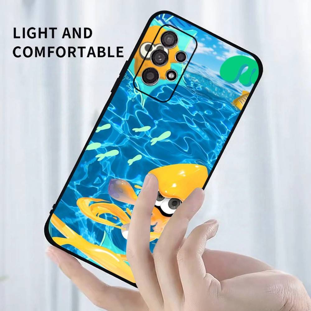 Чехол для телефона S-Splatoon-n 3 для Samsung S25, S24, S23, S22, S21, S20, S10, Ultra, Plus, Lite, FE, Мягкий силиконовый черный чехол