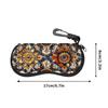 2D-Vintage Floral Mandala Pattern Sunglasses Case, Elegant Bohemian Print Eyewear Protective Holder, Durable Zipper Glasses Storage Box for Travel