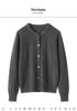 2026 Autumn/Winter Women's Beaded 100% Cashmere Round-Neck Versatile Cardigan Sweater