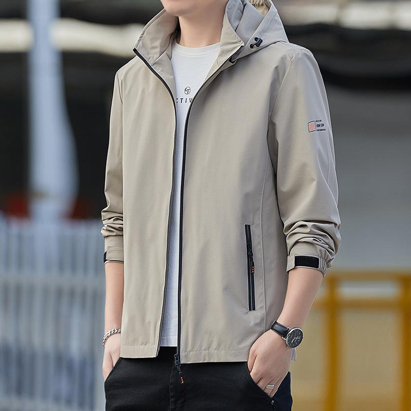 Jacket Men's Jacket Spring Casual Versatile Slim Trend Youth Tooling Hooded Jacket Men's Clothing