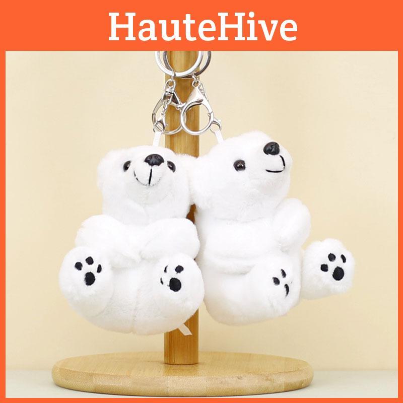 Adorable Polar Bear Plush Keychain Cute Mini Teddy Doll Couple Bag Charm Gift