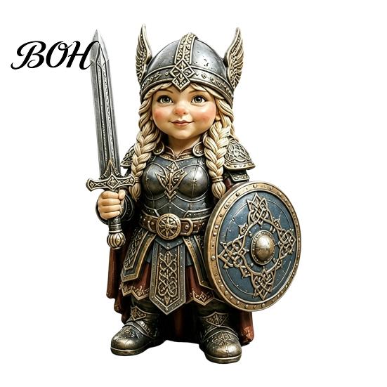 Устойчивая Основа Настольные Скульптуры Викинги Гном Воин Фигурка, Смола Северный Гном Статуя, Декоративные Устойчивые к Погоде Украшения для Двора Солдат