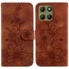 For Motorola Moto G15 4G Case Lily Flower Imprint Leather Phone Cover with Stand