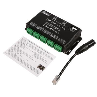 DC5V-24V 6-канальный RGB LED контроллер DMX декодер драйвер полосовой модуль черный цвет