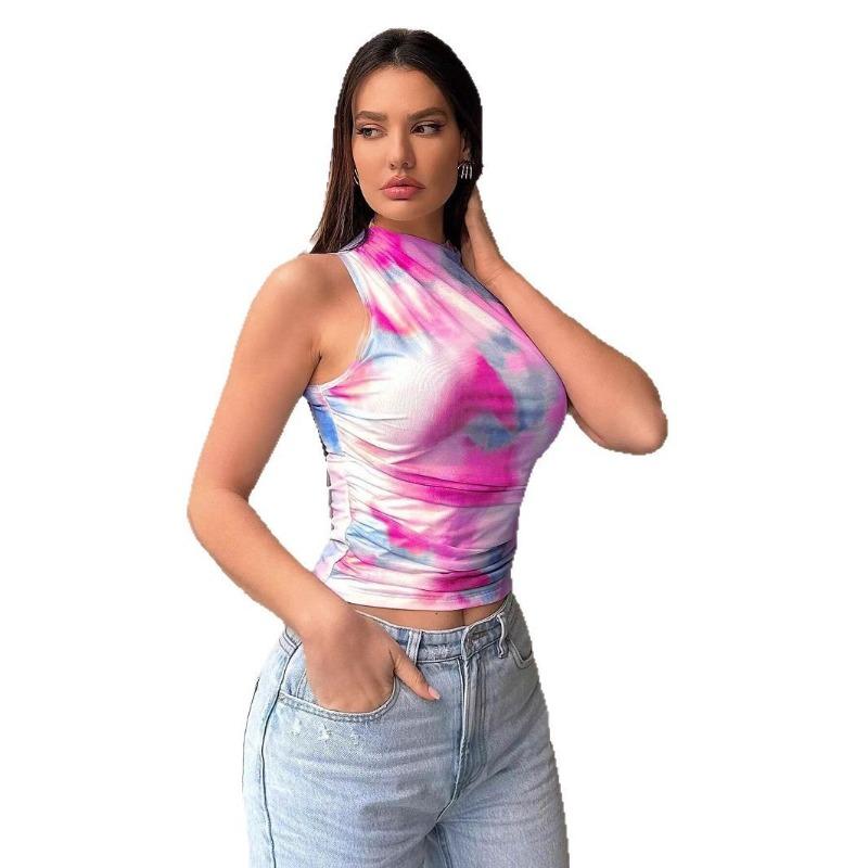 Women's Cool Street Style Printed Mesh Vest Top