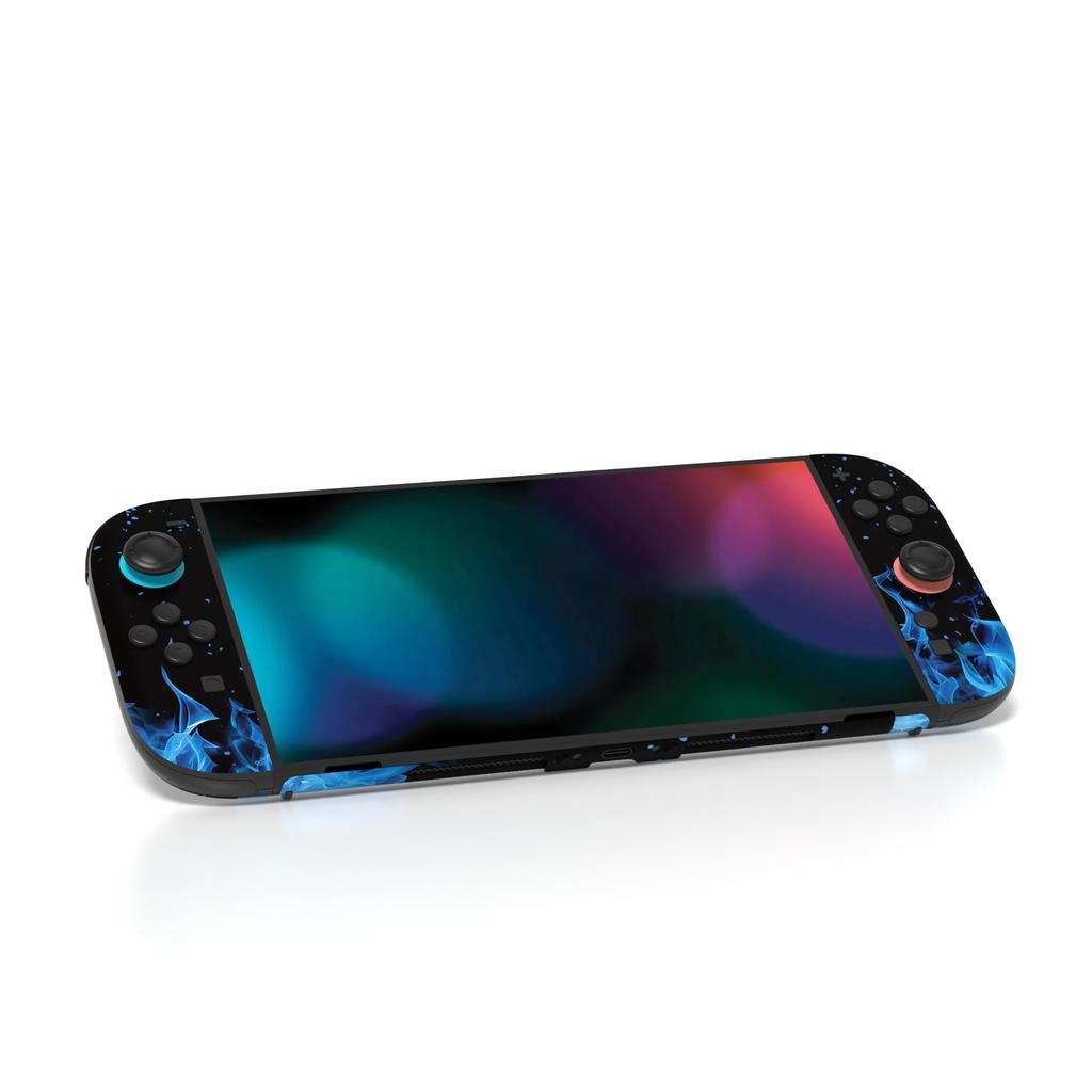 PlayVital Nintendo Switch 2 Console and Protective Sticker Set with Customizable Vinyl Dock Grip Stickers (2025) Joy-Con (2 Sets) Stickers, & [Blue