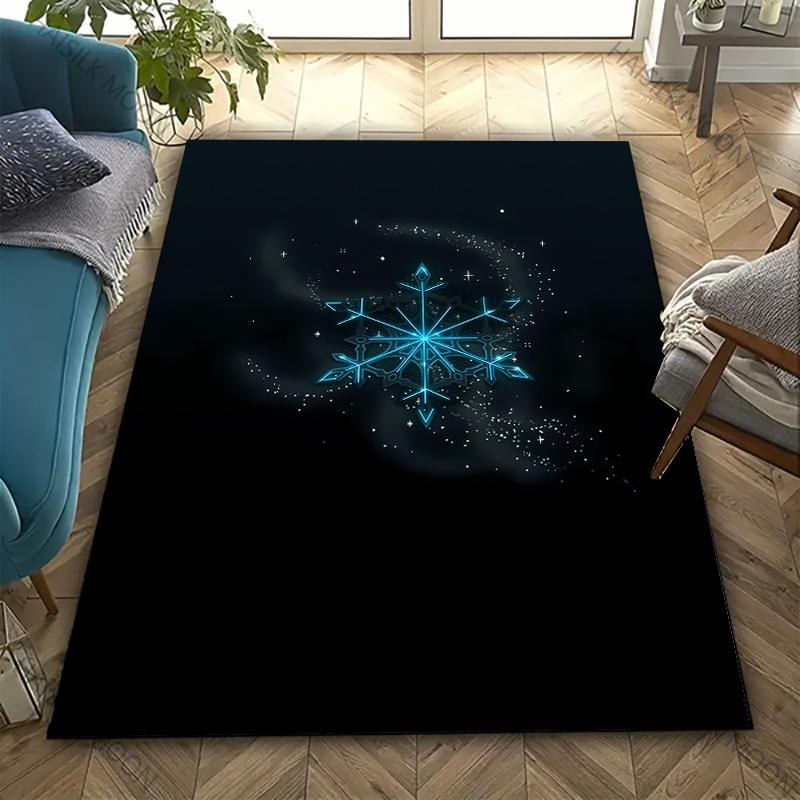 3D HD Printing Snowflake Printed Carpet,Rug for Living Room Bedroom, Office Large Areas,Durable Machine Washable Mat Nice Gifts