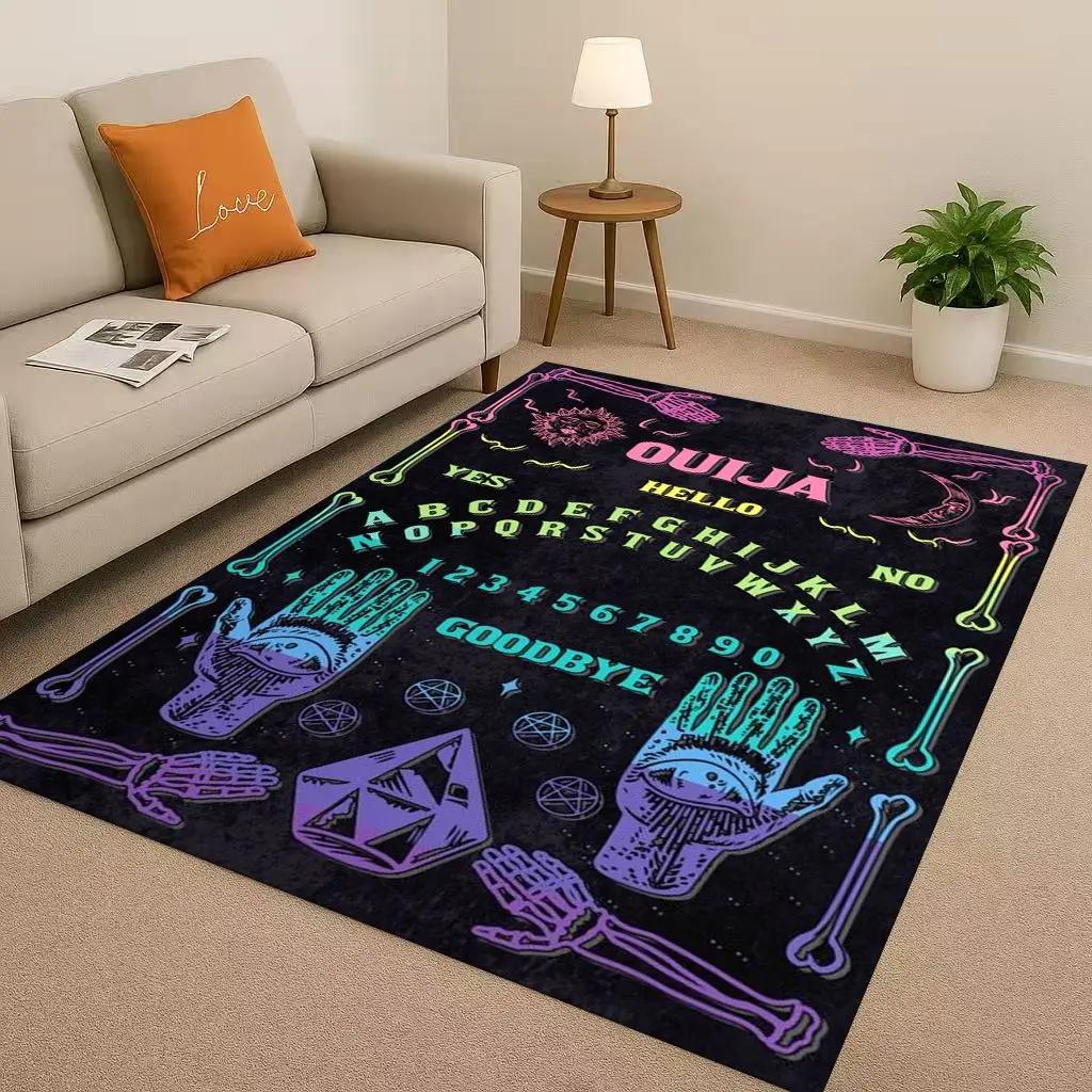 HD Retro Witch Spirit Ouija Board Art Living Room Non-Slip Area Rug Carpet for Bedroom Kids Playroom Sofa,Home Decor Doormat
