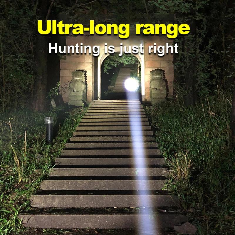 2000M Spotlight LED Flashlight 500W White Laser High Power Flashlight USB Rechargeable Powerful Torch Lantern Hand Lamp