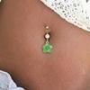SHIXIN 2026 Summer New Stainless Steel Drip Oil Flower Pendant Navel Piercing Women Sexy Gold Color Zircon Piercing Body Jewelry