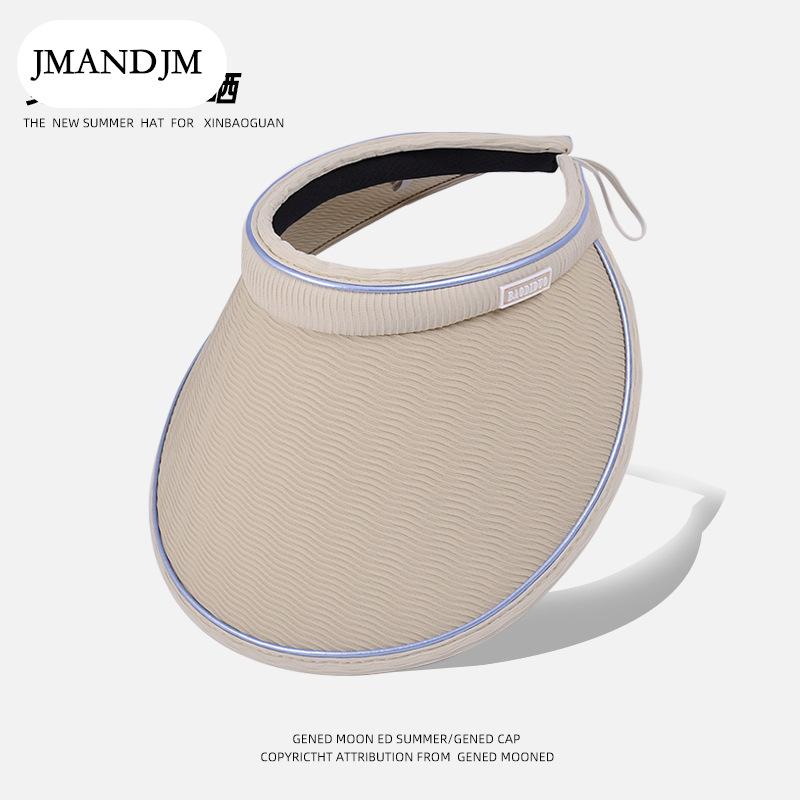 Летняя солнцезащитная шляпа с пустым верхом, корейская версия, универсальная шляпа с жемчугом, женская виниловая шляпа с большим карнизом и повязкой на голову, солнцезащитная шляпа