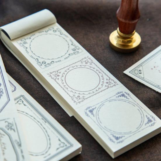 Memo Pad Vintage Style DIY Floral Printing Classic Label Material Literature Journal Pad Office Supplies