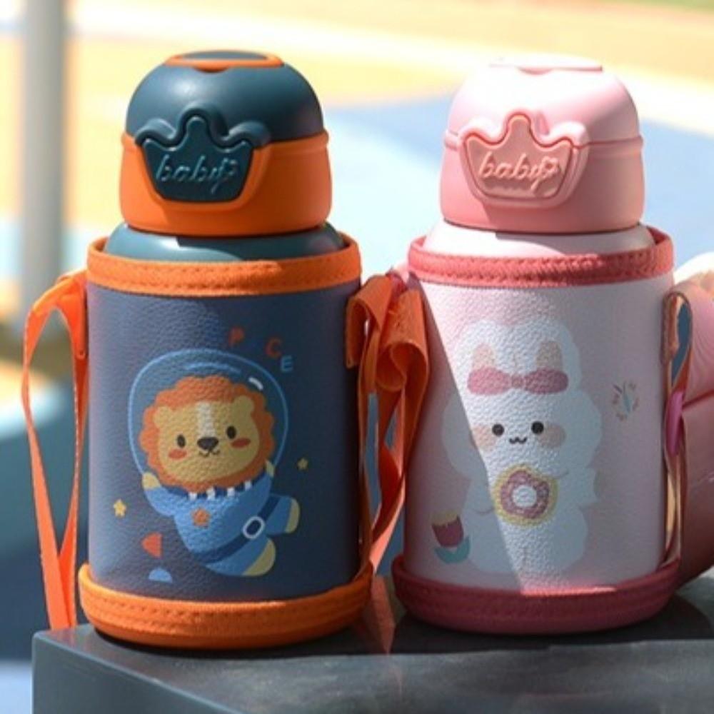 with Straw Kids Thermos Bottle 480ml Thermal Water Bottle Children's Water Kettle  for Toddlers