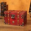 Retro Wooden Box with Combination Lock for Jewelry, Document Storage, and Film Props