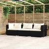 VidaXL 3-seater Sofa with Cushions Black Wicker 317489