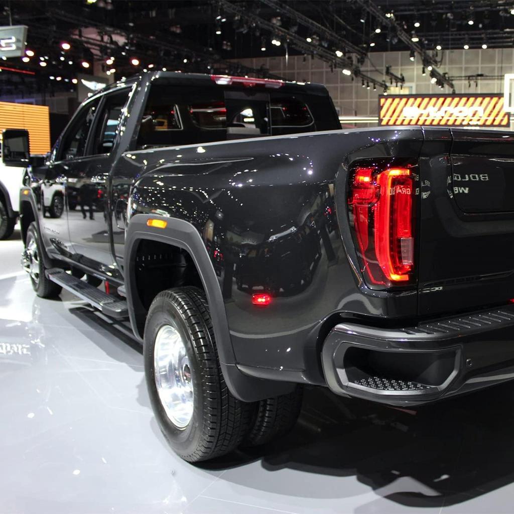 Светодиодные боковые габаритные огни NSLUMO для Chevy Silverado GMC Sierra 3500 2015 2016 2017 2018 2019 2020, затемненный корпус, янтарно-красный, боковые габаритные огни крыла заднего борта