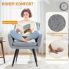 Modern Accent Chair Upholstered Chair With Metal Legs Linen Look Light Gray